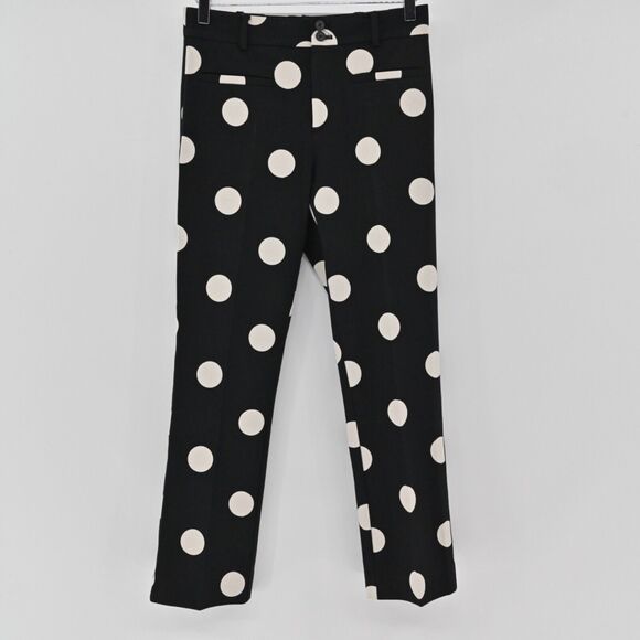 ANTHROPOLOGIE‎ Pants Womens Sz 2 Black Polka Dot The Essential Skinny Kick Flare - Picture 4 of 14